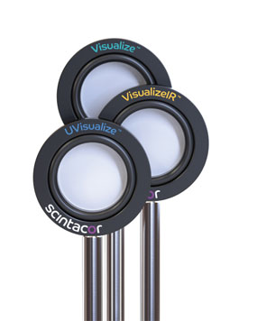 Die optischen Laser-Ausrichtungswerkzeuge für Tischmontage von Scintacor sind scheibenförmig und haben einen aktiven Durchmesser von 12,6 mm.