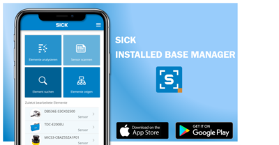 Der Installed Base Manager ist eine App, mit der sich eingesetzte Sensoren und Maschinen einfach und schnell digitalisieren lassen © SICK