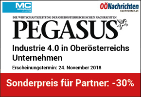 PEGASUS OÖNachrichten zum Sonderthema "Industrie 4.0 in Oberösterreichs Unternehmen" - Buchen Sie jetzt Ihren vergünstigten Beitrag! 
